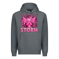 Rock Stronger Than The Storm Breast Cancer Premium Hoodie - texasbilliewilder