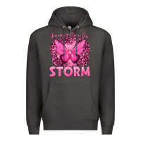 Smoke Stronger Than The Storm Breast Cancer Premium Hoodie - texasbilliewilder