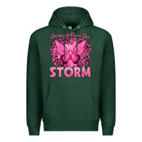 Sports Green Stronger Than The Storm Breast Cancer Premium Hoodie - texasbilliewilder