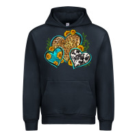 Navy leopard cowhide hearts Urban Hoodie - Zillion Design Studio