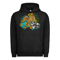 Pigment Black leopard cowhide hearts Urban Hoodie - Zillion Design Studio