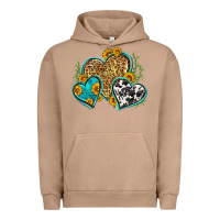 Pigment Burro leopard cowhide hearts Urban Hoodie - Zillion Design Studio