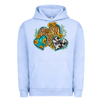 Pigment Grape Ice leopard cowhide hearts Urban Hoodie - Zillion Design Studio