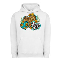 Pigment Lunar Rock leopard cowhide hearts Urban Hoodie - Zillion Design Studio