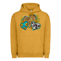 Pigment Peanut Butter leopard cowhide hearts Urban Hoodie - Zillion Design Studio