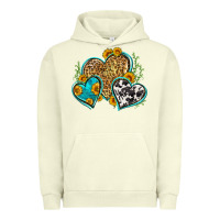 Pigment Pistachio leopard cowhide hearts Urban Hoodie - Zillion Design Studio