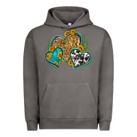 Pigment Tornado leopard cowhide hearts Urban Hoodie - Zillion Design Studio