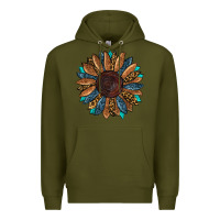 Army Green fall tooled lather leopard Premium Hoodie - RanaPortraitStore