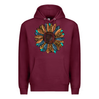 Burgundy fall tooled lather leopard Premium Hoodie - RanaPortraitStore