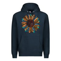 Navy fall tooled lather leopard Premium Hoodie - RanaPortraitStore
