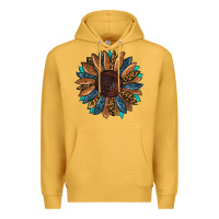 Mustard fall tooled lather leopard Premium Hoodie - RanaPortraitStore