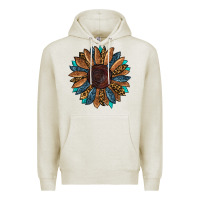 Oatmeal Heather fall tooled lather leopard Premium Hoodie - RanaPortraitStore
