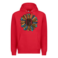 Red fall tooled lather leopard Premium Hoodie - RanaPortraitStore
