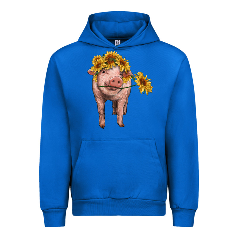 Pig With Sunflowers Urban Hoodie by RanaPortraitStore | Teevron