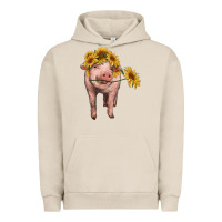 Pigment French Oak pig with sunflowers Urban Hoodie - RanaPortraitStore
