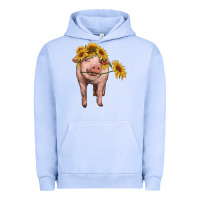Pigment Grape Ice pig with sunflowers Urban Hoodie - RanaPortraitStore