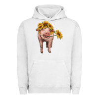 Pigment Lunar Rock pig with sunflowers Urban Hoodie - RanaPortraitStore