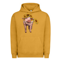 Pigment Peanut Butter pig with sunflowers Urban Hoodie - RanaPortraitStore