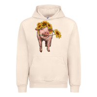 Sandshell pig with sunflowers Urban Hoodie - RanaPortraitStore