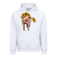 White pig with sunflowers Urban Hoodie - RanaPortraitStore