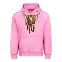 Longhorn Cow With Sunflowers Urban Hoodie | Teevron