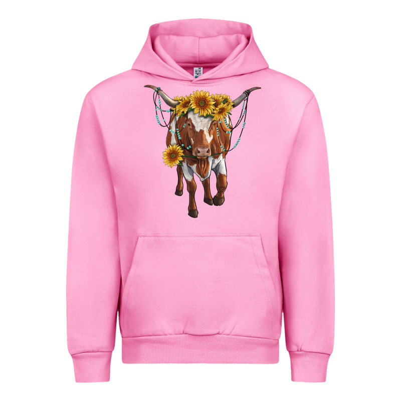 Longhorn Cow With Sunflowers Urban Hoodie by RanaPortraitStore | Teevron
