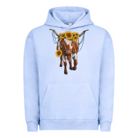 Pigment Grape Ice longhorn cow with sunflowers Urban Hoodie - RanaPortraitStore
