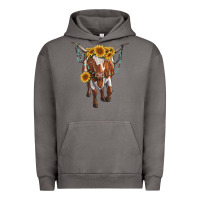 Pigment Tornado longhorn cow with sunflowers Urban Hoodie - RanaPortraitStore