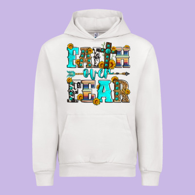 Faith Over Fear Urban Hoodie Designed By Zillion Design Studio