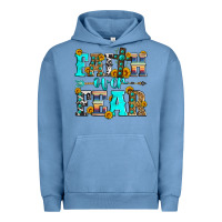Pigment Pebble Blue faith over fear Urban Hoodie - Zillion Design Studio