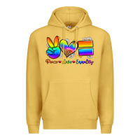 Antique Gold peace love equality Premium Hoodie - Zillion Design Studio