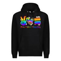 Black peace love equality Premium Hoodie - Zillion Design Studio