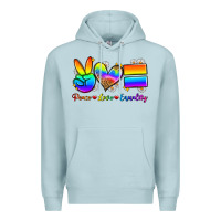 Blue Mist peace love equality Premium Hoodie - Zillion Design Studio