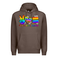 Coffee peace love equality Premium Hoodie - Zillion Design Studio