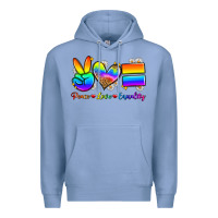 Colony Blue peace love equality Premium Hoodie - Zillion Design Studio