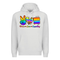 Dove Grey peace love equality Premium Hoodie - Zillion Design Studio