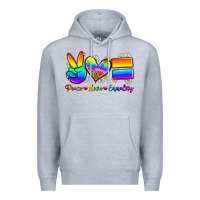 Heather Grey peace love equality Premium Hoodie - Zillion Design Studio