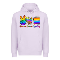 Lilac peace love equality Premium Hoodie - Zillion Design Studio