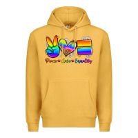 Mustard peace love equality Premium Hoodie - Zillion Design Studio