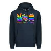 Navy peace love equality Premium Hoodie - Zillion Design Studio