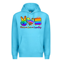 Ocean Blue peace love equality Premium Hoodie - Zillion Design Studio