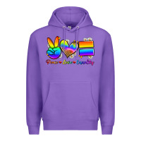 Purple peace love equality Premium Hoodie - Zillion Design Studio