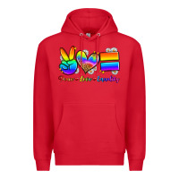 Red peace love equality Premium Hoodie - Zillion Design Studio