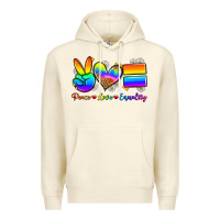 Sandshell peace love equality Premium Hoodie - Zillion Design Studio