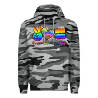 Slate Camo peace love equality Premium Hoodie - Zillion Design Studio