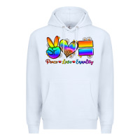 White peace love equality Premium Hoodie - Zillion Design Studio
