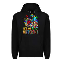 Black it's ok to be different autism gnome Premium Hoodie - Zillion Design Studio
