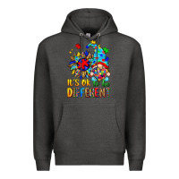 Charcoal Heather it's ok to be different autism gnome Premium Hoodie - Zillion Design Studio