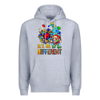 Heather Grey it's ok to be different autism gnome Premium Hoodie - Zillion Design Studio