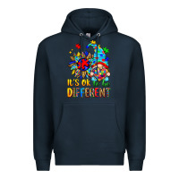 Navy it's ok to be different autism gnome Premium Hoodie - Zillion Design Studio